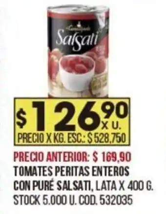 Coto SALSATI tomates peritas enteros con puré oferta