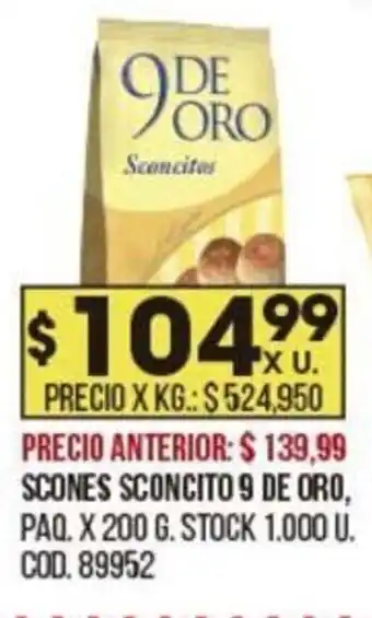Coto 9 DE ORO scones sconcito oferta