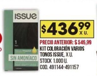 Coto ISSUE kit coloración varios tonos oferta