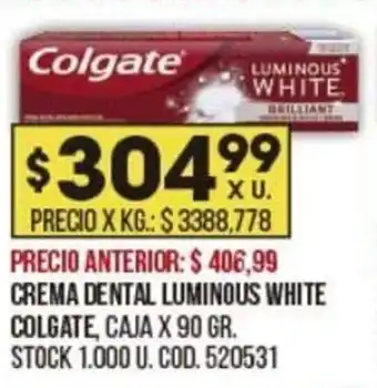 Coto COLGATE crema dental luminous white oferta