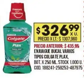 Coto COLGATE PLAX enjuague bucal varios tipos oferta