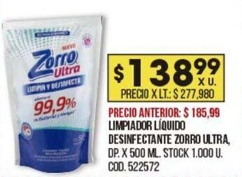 Coto ZORRO ULTRA limpiador liquido desinfectante oferta