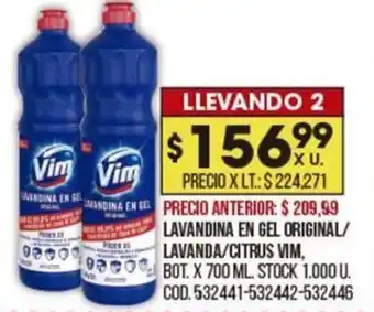 Coto VIM lavandina en gel original/lavanda/citrus oferta