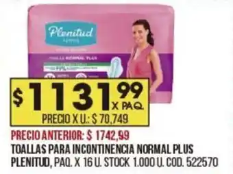Coto PLENITUD toallas para incontinencia normal plus oferta