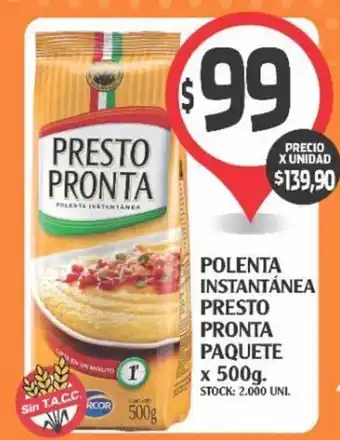 Supermercados Malambo PRESTO PRONTA polenta instantánea presto pronta paquete x 500g. oferta