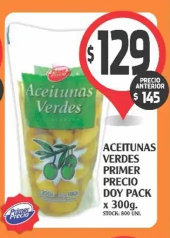 Supermercados Malambo Aceitunas verdes primer precio doy pack x 300g. oferta