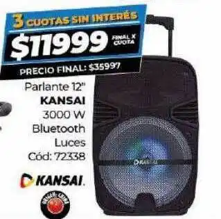 Diarco Parlante 12'' kansai 3000 w bluetooth luces oferta