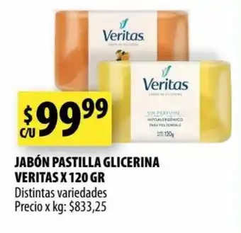 Punto Mayorista VERITAS jabón pastilla glicerina veritas x 120 gr oferta