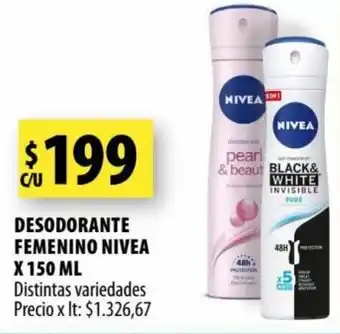 Punto Mayorista NIVEA desodorante femenino nivea x 150 ml oferta