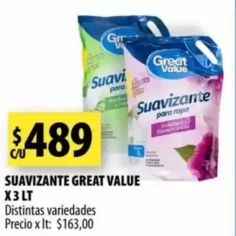 Punto Mayorista GREAT VALUE suavizante great value x 3 lt oferta