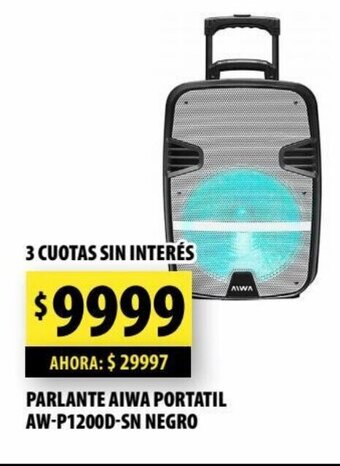 Punto Mayorista Parlante aiwa portatil AW-P1200D-SN negro oferta