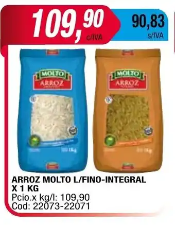 Maxiconsumo MOLTO arroz molto l/fino-integral x 1 kg oferta