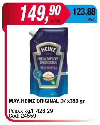 Maxiconsumo HEINZ may. heinz original d/ x350 gr oferta
