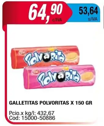 Maxiconsumo POLVARITAS galletitas polvoritas x 150 gr oferta