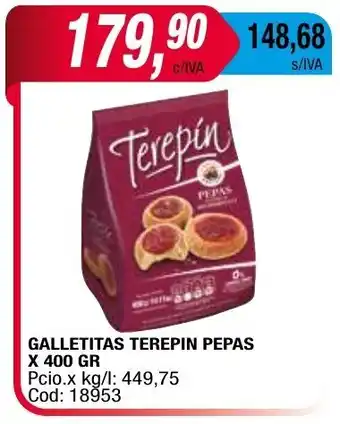 Maxiconsumo TEREPIN galletitas terepin pepas x 400 gr oferta