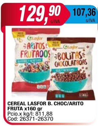 Maxiconsumo Cereal lasfor b. choc/arito fruta x 160 gr oferta