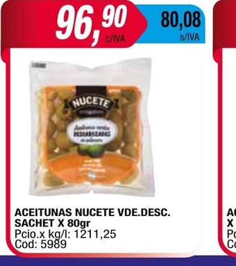 Maxiconsumo Aceitunas Nucete Vde Desc Sachet oferta