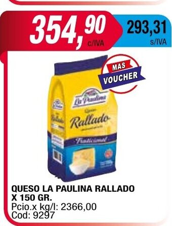Maxiconsumo Queso La Paulina Rallado oferta