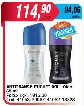 Maxiconsumo Antitransp. Etiquet Roll On x 60ml oferta
