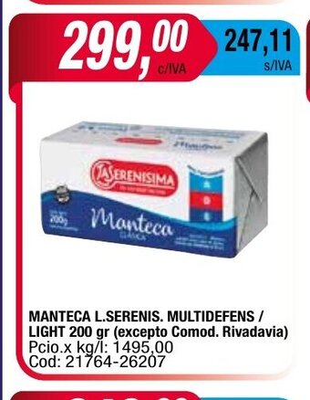 Maxiconsumo Manteca L Serenis Multidefens/Light oferta