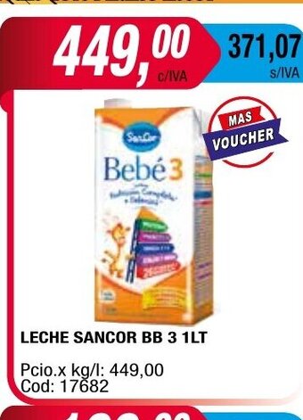Maxiconsumo Leche Sancor BB 3 1Lt oferta