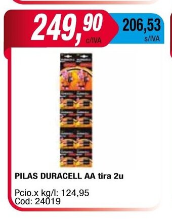 Maxiconsumo Pilas Duracell AA Tira 2u oferta