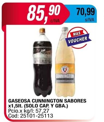 Maxiconsumo Gaseosa Cunnington Sabores oferta