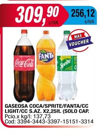 Maxiconsumo Gaseosa Coca/Sprite Fanta CC Light CC S Az oferta