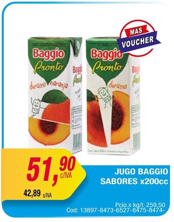 Maxiconsumo Jugo Baggio Sabores oferta
