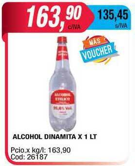 Maxiconsumo Alcohol Dinamita x 1lt oferta