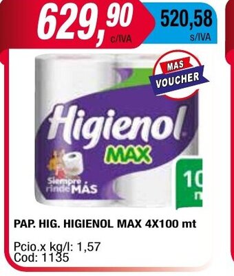 Maxiconsumo Pap Hig Higienol max oferta
