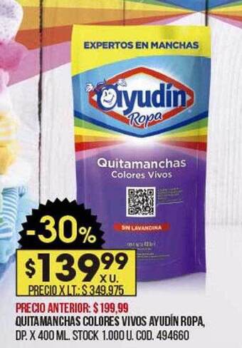 Coto Quitamanchas colores vivos ayudín ropa oferta