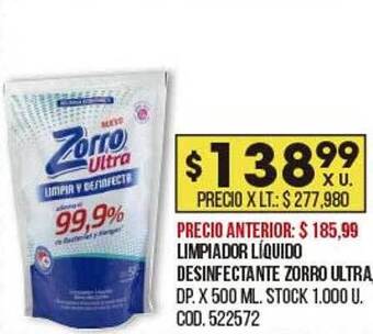 Coto Limpiador líquido desinfectante zorro ultra oferta
