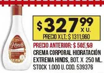 Coto Crema corporal hidratación extrema hinds oferta