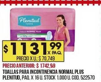 Coto Toallas para incontinencia normal plus plenitud oferta