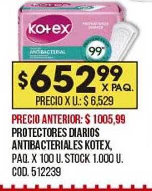 Coto Protectores diarios antibacteriales kotex oferta