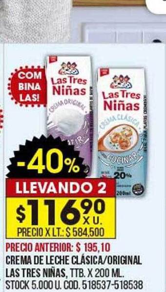 Coto Crema de leche clásica original las tres niñas oferta