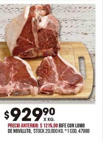 Coto Bife con lomo de novillito oferta