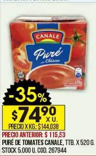 Coto Puré de tomate canale oferta