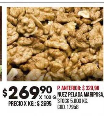 Coto Nuez pelada mariposa oferta