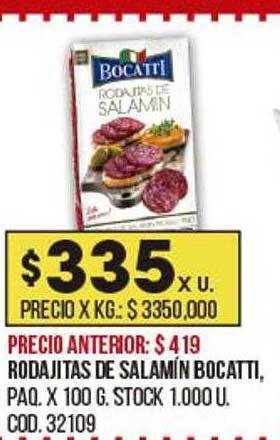 Coto Rodajitas de salamín bocatti oferta