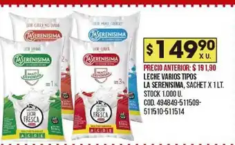 Coto Leche varios tipos la serenisima oferta