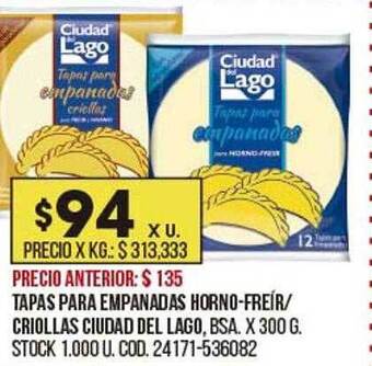 Coto Tapas para empanadas horno-freír criollas ciudad del lago oferta