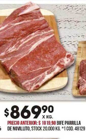 Coto Bife parrilla de novillito oferta