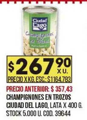 Coto Champignones en trozos ciudad del lago oferta