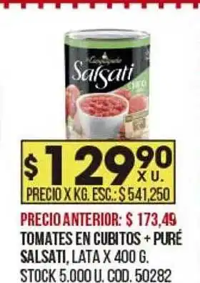 Coto Tomates en cubitos + puré salsati oferta