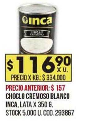 Coto Choclo cremoso blanco inca oferta