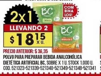 Coto Polvo para preparar bebida analcohólica dietética artificial bc oferta