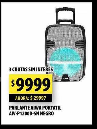 Punto Mayorista Parlante aiwa portatil aw-p1200d-sn negro oferta