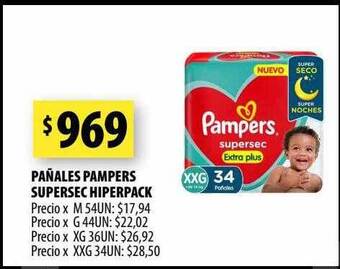 Punto Mayorista Pañales pampers supersec hiperpack oferta